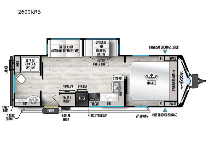 2025 EAST TO WEST RV ALTA 2600KRB, , floor-plans-day image number 0